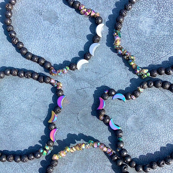 Stackable Hematite Moon Bracelet - Picture 2 of 10